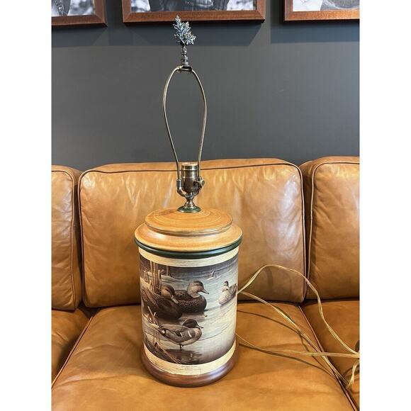 RARE Vintage Ducks Unlimited Wood Lamp Base “Just Layin Around” Robert Leslie - Picture 1 of 13